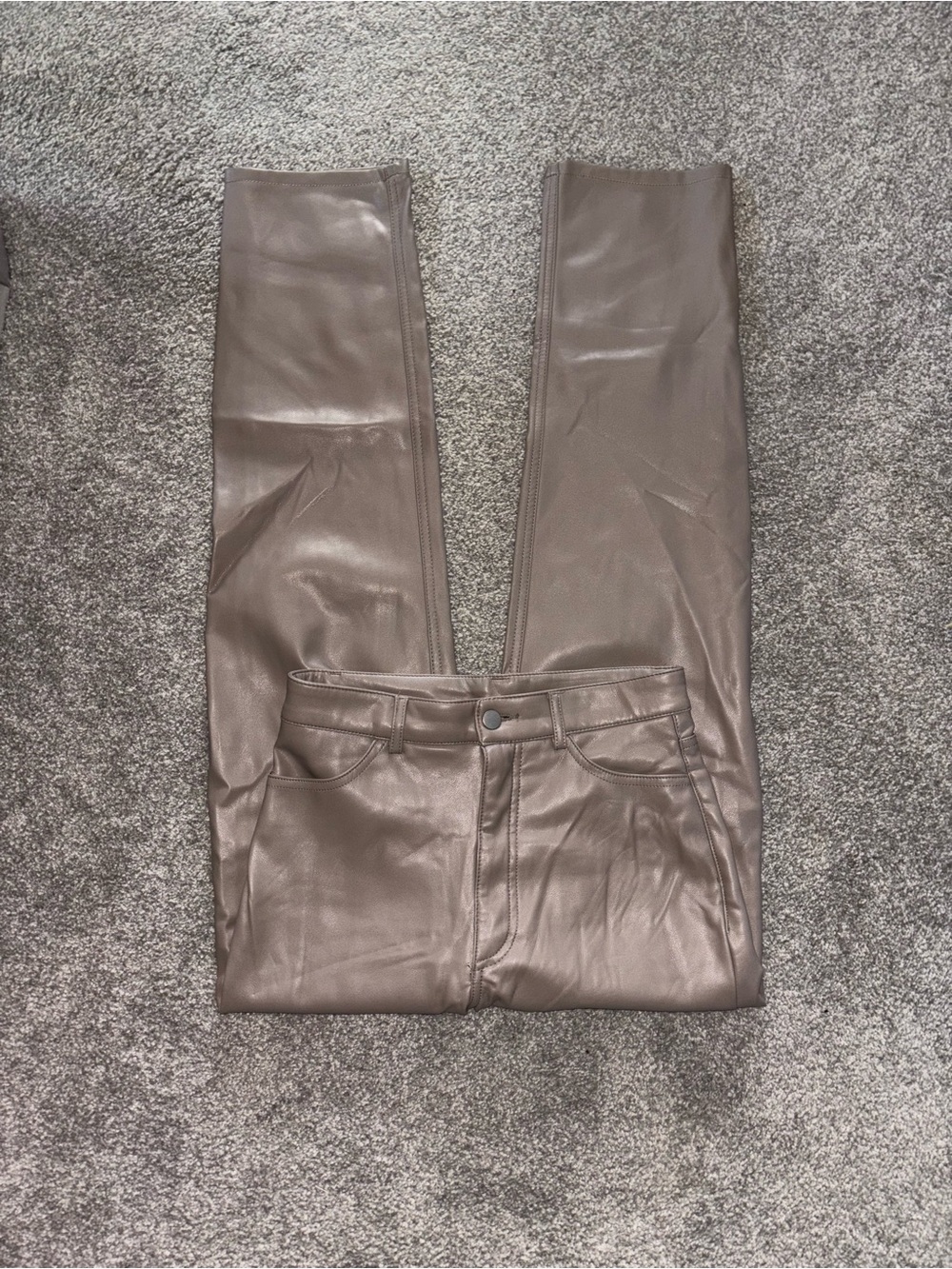 Size 4 Women’s Dynamite Neutral Beige Faux Leather Pants